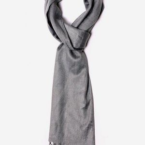 Gray Pashmina Fringed Scarf